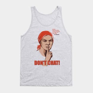 Don't Chat Vintage Soviet Poster with English Text Tank Top